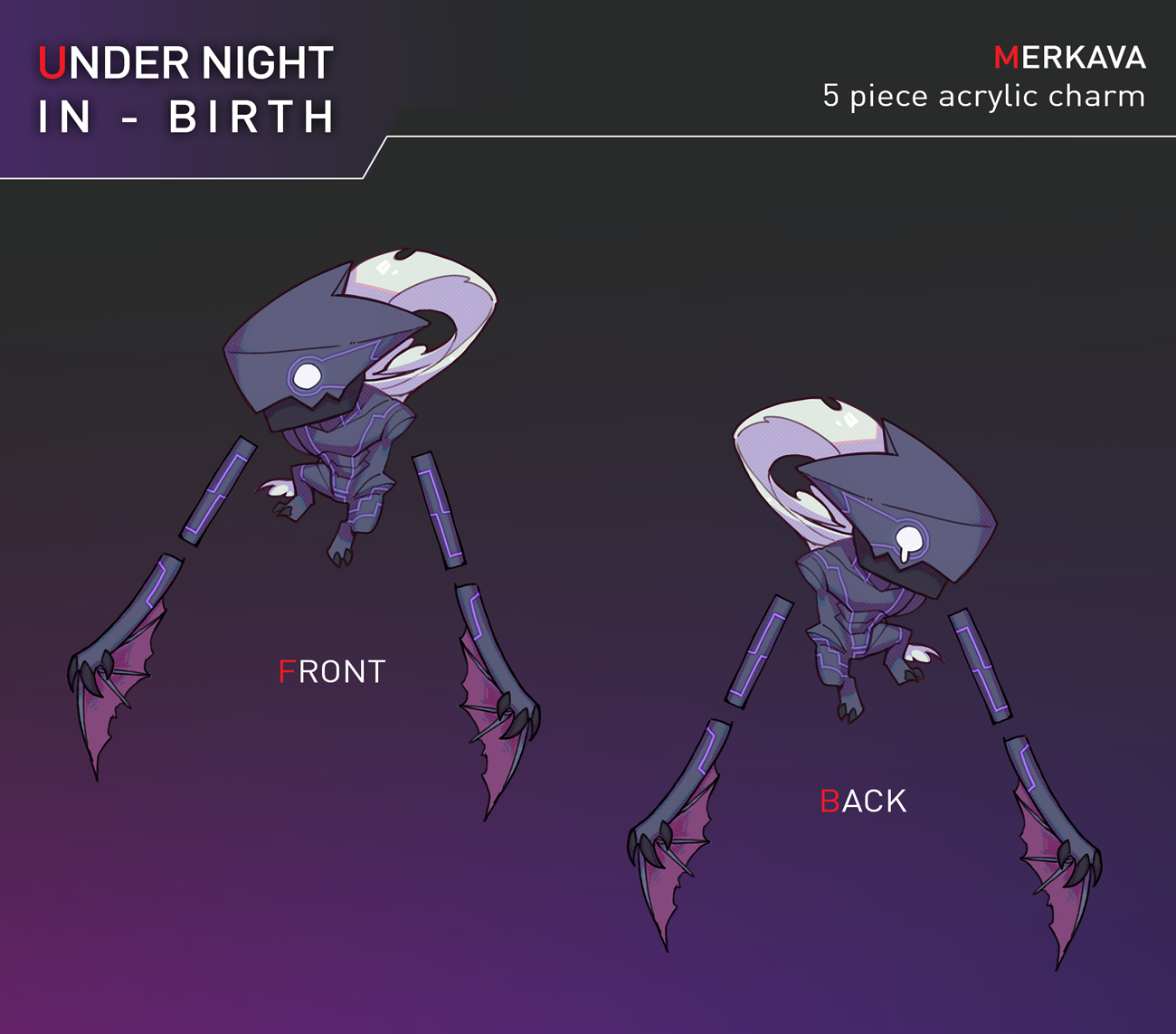 Night In-Birth - 5 PC Merkava Charm